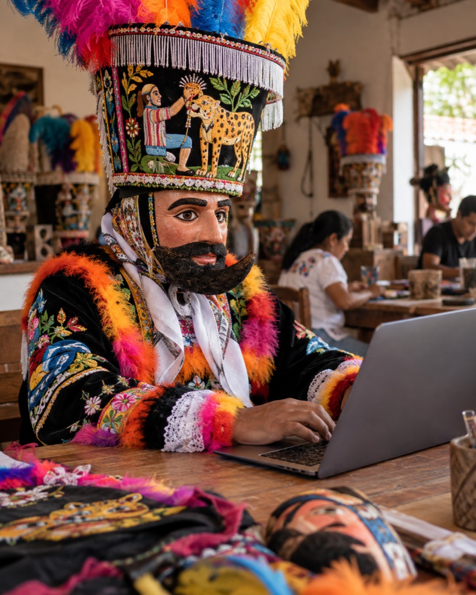 Chinelo de Morelos creando con tecnología
